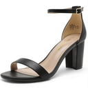 DREAM PAIRS Women's Chunk Low Heel Pump Sandals 8