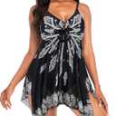 Zando Flowy Swimdress Women's One Piece Swimsuit Tummy Control Bathing Suit with Tank Top 5XL