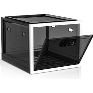 Lock Box for Medicines, Food, and Electronic Devices - Ideal for Keeping Medications Safe Locker, Lunch Snacks Locked Up Cabinet and Jail Cell Phones in One Lockable Container (Black)