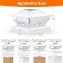 12 Pack Solar Post Cap Lights, 2 Mode Bright Solar Post Lights Outdoor Waterproof, Outdoor Post Lights Solar Powered Deck Lights for 4x4 4.5x4.5 5x5 Posts in Garden Decor