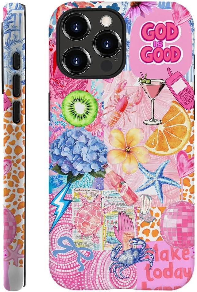 DAIZAG Case Compatible with iPhone 16 Pro Max,Fit Shockproof Cover for Women Girls,Aesthetic Coastal Turtle Starfish Coral Disco