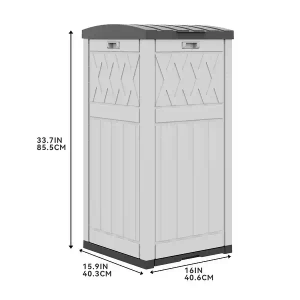 Outdoor Trash Can Deck Box, 38 Gallon