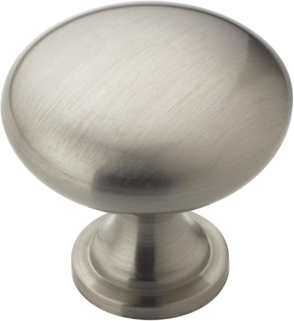 Amerock | Cabinet Knob | Satin Nickel | 1-1/4 inch (32 mm) Diameter | Edona | Drawer Knob | Cabinet Hardware (Pack of 10)
