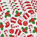 Christmas Berry Leaves Plates Placemat, Faux Leather Dining Table Dish Mat for Coffee Table 12 X 18 Inch, Water Resistant Foldable Tablemats Dining Room Accessories, Gift for Teacher, 4 Pack