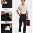 Men's Classic Fit Stretch Golf & Dress Work Pants  - All-Day Comfort Performance Trousers for Business & Travel (Black), 32Wx30L