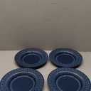 AmorArc Ceramic Dinner Salad Plates Set of 4, 8 inch Small Dinner Plates with Embossed Pattern for Dessert,Salad, Appetizer, Bread. Microwave&Dishwasher Safe, Scratch Resistant, Blue