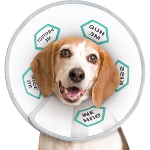 Supet Dog Cone Collar After Surgery to Stop Licking: Adjustable Recovery Elizabeth Collar Alternative for Large Medium Small Dogs, Plastic Pet Head Neck Cone (L)