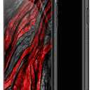 CARLOCA Compatible with iPhone 6S Plus Case,for iPhone 6 Plus Cases for Boys Men, Black Red Wood Grain Pattern Design Shockproof Anti-Scratch Case