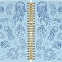 Blue Jellyfish Journal Notebook - Ocean Sea Life Coastal Themed Aesthetic Notebooks College Ruled for Office School Classroom, Gifts for Women Girls Kids, Hardcover Spiral Notebook 5.5"x8.3"