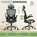 GTPLAYER Office Chair, Home Ergonomic Desk Chair with High Back Mesh, Mesh Office Computer Desk Chairs with Adjustable Lumbar Support, Rolling Work Swivel Task Chairs with 3D Armrests and Headrest