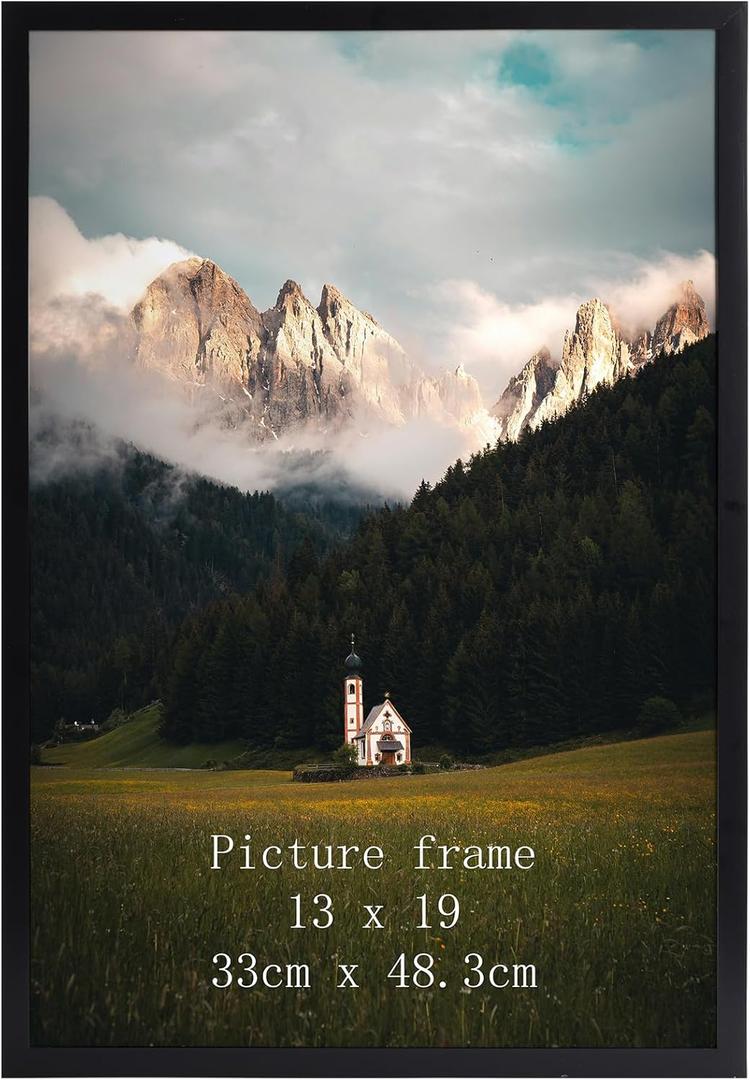 Giftgarden 13x19 Picture Frame Black, 13 by 19 Thin Poster Photo Frame for Gallery Wall Display, Single