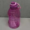 AQUAFIT 64 oz Water Bottle with Time Marker - 2in1 Straw & Chug Lid - BPA Free Big Water Bottle with Straw - Gym Water Bottle with Strap - Water Jug (64 Ounces, Purple Haze)