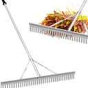 Aluminum Landscape Rake,36" Landscape Rake,Leaf Rake with 67 Inch Handle,Aluminum Yard Rake Tool for Loosening Soil,Lawn Care,Weeding Lake,Garden,Pond,Beach Landscaping(36" Head X 67" Handle)