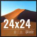 LaVie Home 24x24 Picture Frame for Wall Display, 24x24 Square Picture Frame with HD Plexiglas, 24 x 24 Poster Frame 1 Pack, Display Frame for Vertical or Horizontal, Black Classic Collection