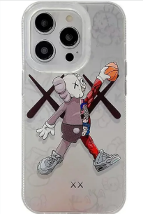 OPHK Case for iPhone 12 Pro and for iPhone 12, 3D Silver with Trendy Sneaker Cartoon Design, Street Artwork Bear Air IMD Laser Shockproof Silicone Protective Cell Phone Back Cover for Boys Girls
