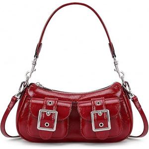 Goinsound Punk Vintage Purse Goth Shoulder Bags Trendy Crossbody Bag Clutch Purses for Women Red