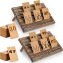 Marsui 62 Pcs Wood Earring Display Stand Earring Card Display 2 Sets of Holder with Cards Jewelry Stands for Selling (Brown)