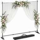 VEVOR Backdrop Stand 10 x 8 Ft, Height Adjustable Background Stand with 1 Carrying Bag, Photo Backdrop for Party Wedding Studio Trade Show