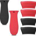 Set of 6 Silicone Hot Handle Holder Non-Slip Heat Resistant Pot Handle Holders Skillet Handle Cover Sleeve for Cast Iron Skillets Frying Pan Griddle Kitchen Cookware Handles