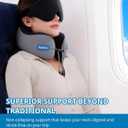 SARISUN Neck Pillow Airplane,Travel Pillow with Strap,Combo 3D Eye Mask for Sleep,Dual-Density Supportive Foam Travel Neck Pillow for Airplane Flights,Car Road Trip Travel Essentials Black