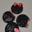 Ayesha Mouse Ears Hair Clips Mouse Ears for Girls Sequin Mouse Bows Barrettes Mice Ears Polka Dot Bows Mouse Hair Accessories for Kids Costume Party 4PCS