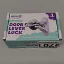 Door Lever Lock (1 Pack) Prevents Toddlers from Opening Doors. 3.25" L * 1.5" W * 4.5" H Easy One Hand Operation for Adults. Durable ABS with 3M Adhesive Backing. Simple Install, No Tools Needed.