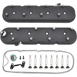 Cast Aluminum Engines Valve Cover with Coil Mounts Compatible with GM LS LS1 LS2 LS3 LS6 5.3 6.0 - Black