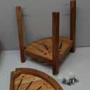 VEVOR 17" Teak Corner Shower Bench, 300 LBS Stool for Shaving Legs, Corner Bench with Storage Shelf for Inside & Outside Shower, for Bathroom