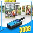 Wishouse Walkie Talkies for Kids Rechargeable Long Range,Xmas Birthday Gift for 4 5 6 7 8 9 Year Old Boys Girls,Hiking Gear Camping Games Cool Toys with NOAA,SOS Siren,Lamp,Lanyards,Easy to Use,4 Pack