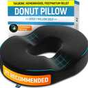 PT ENDORSED Donut Pillow Seat Cushion for Tailbone Pain Relief, Hemorrhoid Pillow for Sitting, Donut Cushion Post Surgery, Lifting Cushions for Postpartum Pregnancy, Coccyx, Bed Sores, Butt Pillows (Medium - 17.5" x 14" x 2.75")