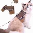 Tactical Cat Harness and Leash for Walking Escape Proof, Desert Camo, X-Large, Adjustable Cat Walking Jackets, Padded Stylish Cat Vest for Winter