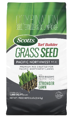 Scotts Turf Builder Grass Seed Pacific Northwest Mix - Grass Seed Plus Lawn Fertilizer & Soil Improver, Premium Mix, Covers Up to 1,865 sq. ft., 5.6 lb.