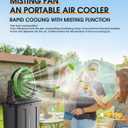 Ausic Portable Misting Fan, 9L 10-inch Outdoor Mist Fans for Outside Patios Cooling, 30000mAh USB Rechargeable Battery Powered Fan with Water Box, 3 Strong Winds, 3 Spray Mister, Summer Essentials
