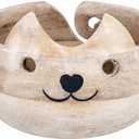 Eximious India Valentines Day Gifts for Women Wooden Yarn Bowl Knitting Bowl Large Crochet Yarn Holder Handmade Crocheting Accessories and Supplies Organizer 7 x 3 CATGRAY