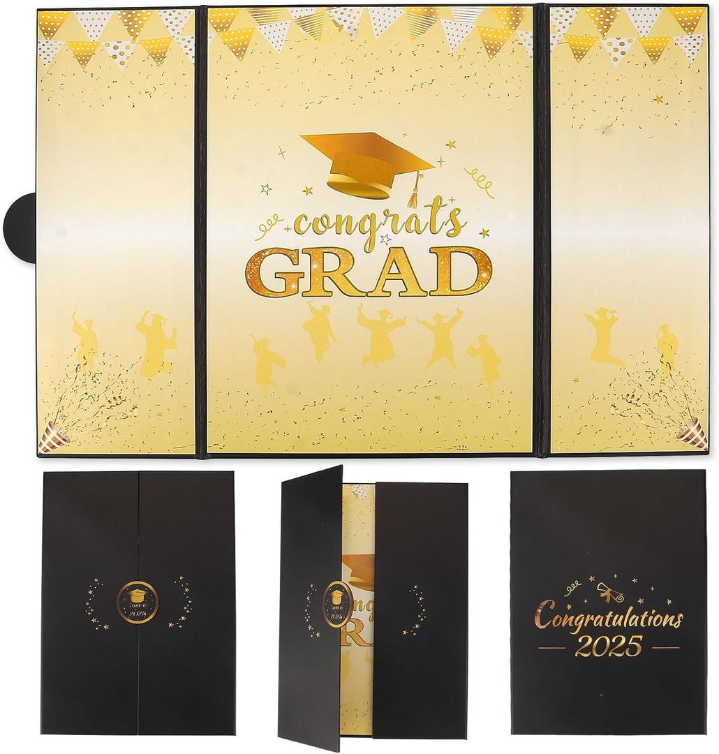 Gold Class of 2025 Graduation Signature Book  Creative Guest Book Alternative for High School & College Graduates, 2025 Graduation Party Decorations Keepsake Gifts