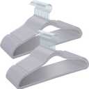 Plastic Coat Hangers 50-Pack,Non-Slip, Space Saving Closet Hangers for Dorm & Apartment - 360 Rotating, Heavy Duty, Durable (Grey) (Gray)