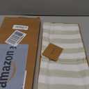 Solino Home Striped Table Runner 36 Inches - Sorrento Stripe, 100% Pure Linen Sage and White Small Table Runner 14 x 36 Inch Ideal for Dresser and Coffee Tables - Father's Day, Summer
