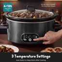 OLIXIS Slow Cooker 6 Quart, Ceramic Nonstick Coating, Programmable Slow Cooker with Dishwasher Stoneware Pot and Tempered Glass Lid, Multi Cookers with 3 Temperature, 35in Tangle Free Cord, Black