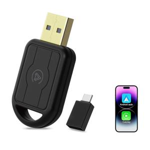 Wireless CarPlay Adapter,2 in 1 CarPlay & Android Auto Wireless Adapter for Cars,Convert Wired to Wireless with USB/Type-C,Plug Play Car Play for iOS 10+ /Android 10+