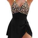 Blooming Jelly Womens One Piece Swimsuit Tummy Control Bathing Suit Gold Metal Tie Knot 2026 Swim Dress (Black, XXL)