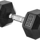 Amazon Basics Rubber Hex Dumbbell Hand Weight, 30 Lbs 