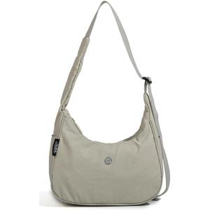 Nylon Crossbody Bag for Women Waterproof Dumpling Purse Casual Shoulder Bag Trendy Hobo Handbag 2025 Lightweight Tote (Beige)