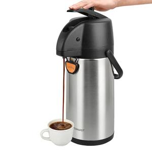 TOMAKEIT Airpot Coffee Dispenser Thermal with Pump,3L/102 Oz Insulated Stainless Steel Large Airpot Coffee Carafe Lever Action for Hot/Cold Water,Thermal Carafe for Hot Cocoa for Parties