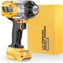 NATBEESY Cordless Impact Wrench Compatible with DeWalt 20V Battery: 1/2 Inch Hog Ring Impact Driver - High Torque - 1360N.m/1000Ft-lbs Cordless Impact Gun - Brushless Motor with LED Light - Tool Only