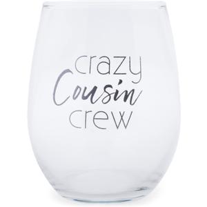 Elanze Designs Crazy Cousin Crew 14 Ounce Blue Stemless Wine Glass Tumbler