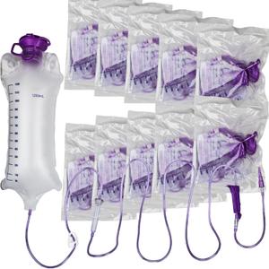 10 Packs Bulk Set 1200ML Enteral Delivery Gravity Bag Set, Disposable Enteral Nutrition Bag, Gravity Feeding Bag - Bags Kit Easy to Use for Nutrient Delivery