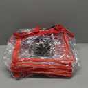 Medium clear bag, red straps, black logo, 5 pack