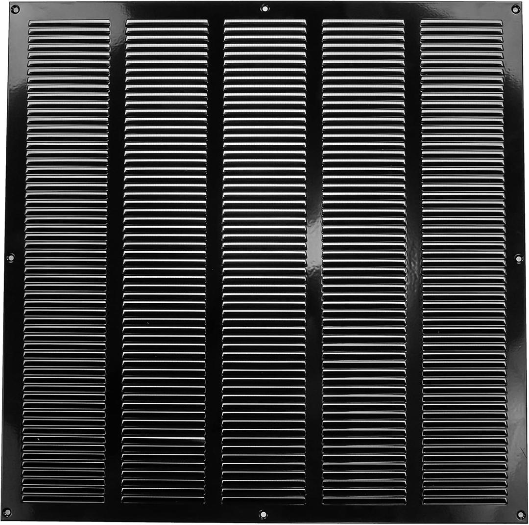 Repa Market Black Air Vent Cover 20" x 20" Inch (Outer Dimensions) - Steel Return Air Grilles - for Ceiling and Sidewall - HVAC - with Protection Screen (19.68" x 19.68" Inch)