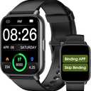 Kummel Smart Watch for Men Women, No App/Phone Required, Fitness Tracker with Pedometer, Bluetooth Call (Answer/Make Call), Heart Rate Blood Oxygen Monitor Step Counter, 100+ Sports Modes (Black)