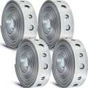 Gisafai 4 Pcs Galvanized Hanger Strap Metal Strapping with Holes Pipe Hanger for Pipe Supports Hanging, 3/4 Inch x 10 ft